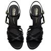 CLARKS  WOMENS  SANDAL - BLACK LEATHER